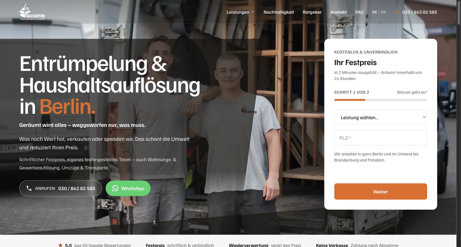 Startseite von Julian, gebaut von teho