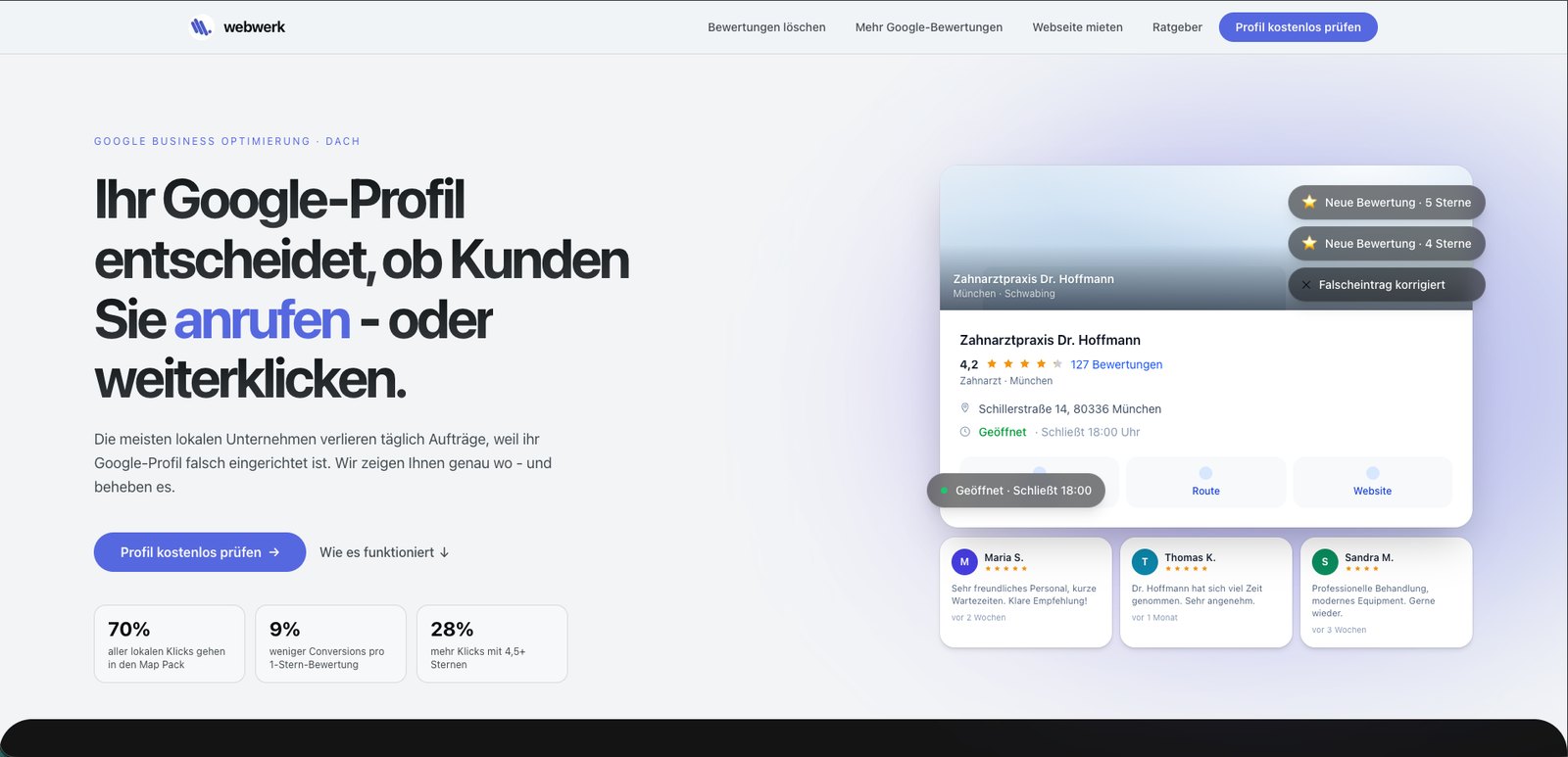 Startseite von Webwerk-Design, gebaut von teho